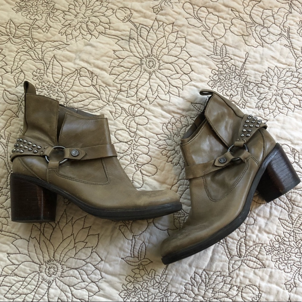 Guess Leather Booties with Stud Detailing